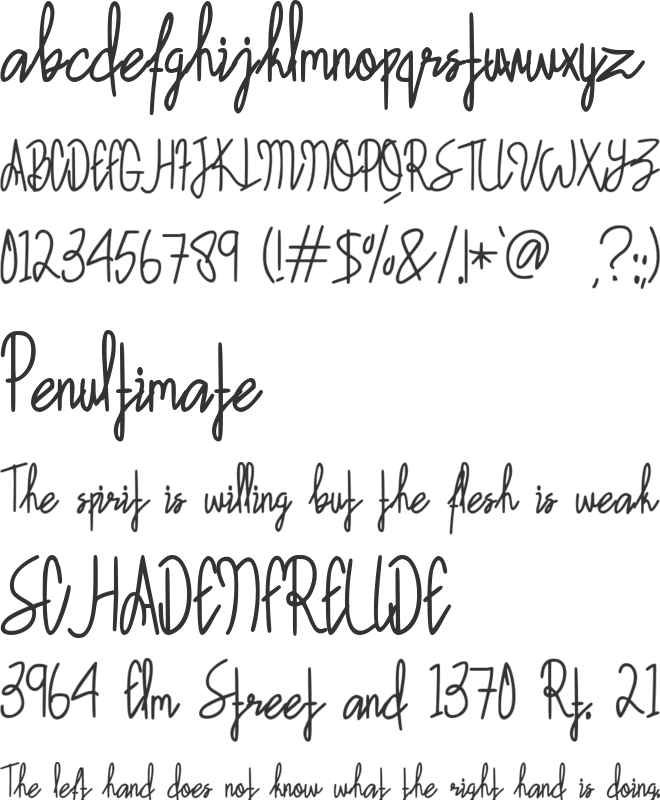 Rajuttia font preview