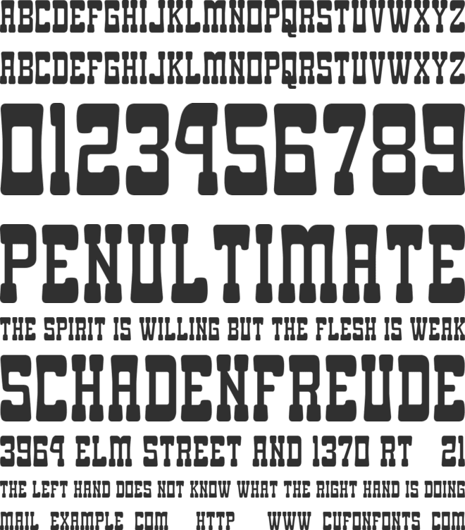 Goma Western font preview