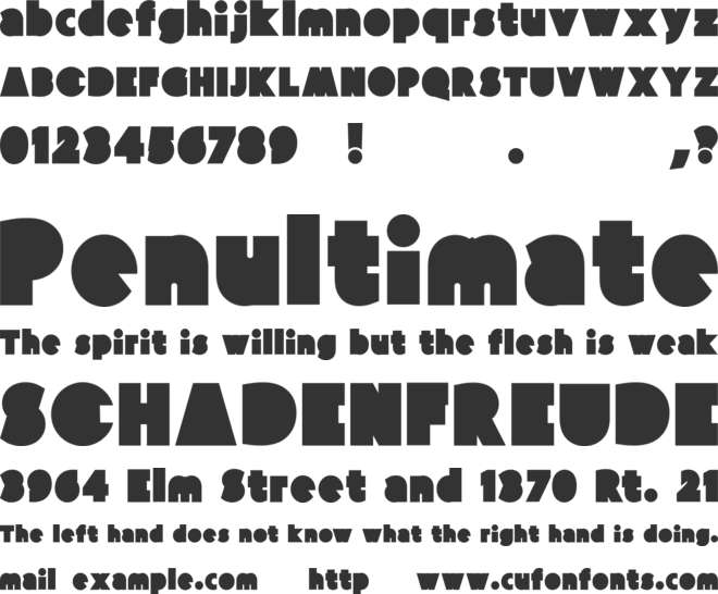 The Rock font preview