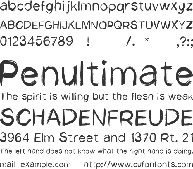 HandDraw Beta font preview