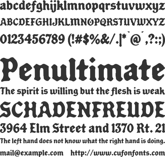 Forge Garage Blackletter font preview