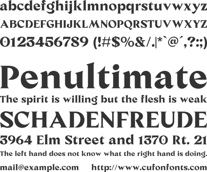 JHC Mauriac font preview