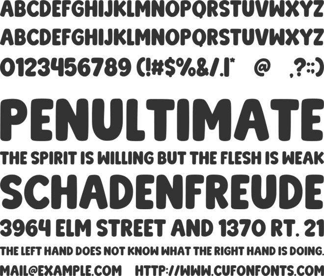 Chunky Bouncy font preview