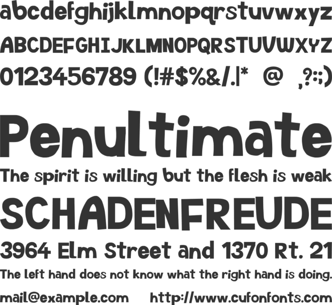 Fuzzlies font preview