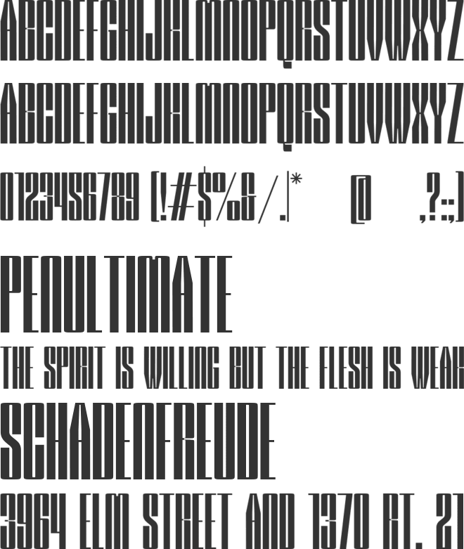 Spacer font preview