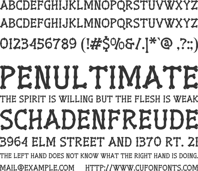 Gurl Bones font preview