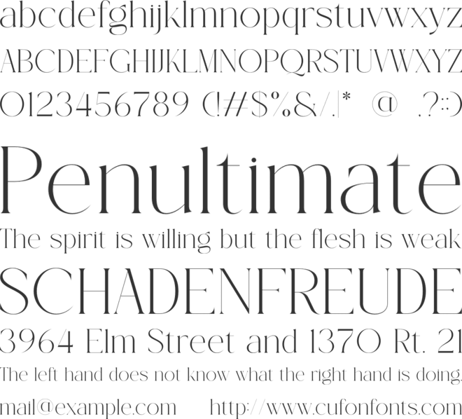 Berysa font preview