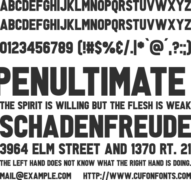 Tabloid Scuzzball font preview