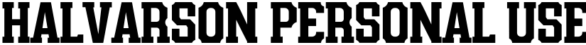 Halvarson PERSONAL USE font download