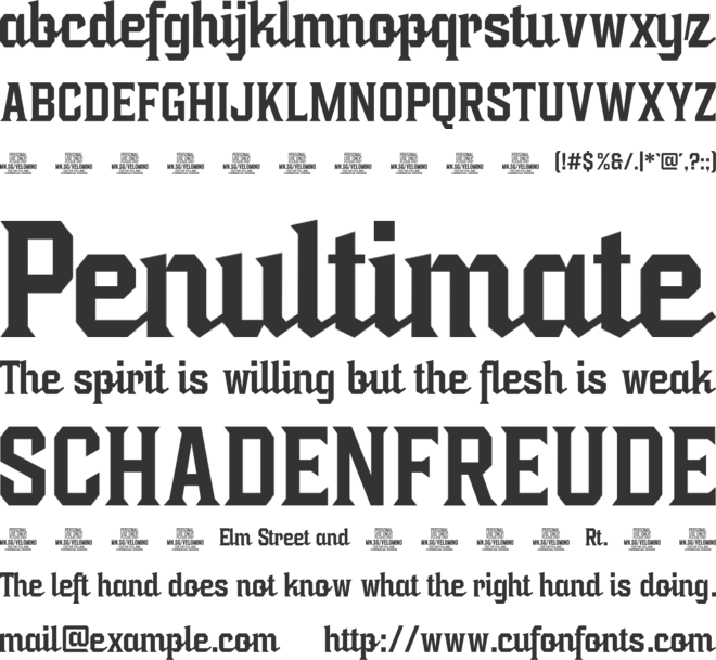 Velomino PERSONAL USE font preview