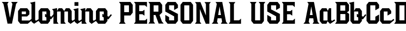 Velomino PERSONAL USE font
