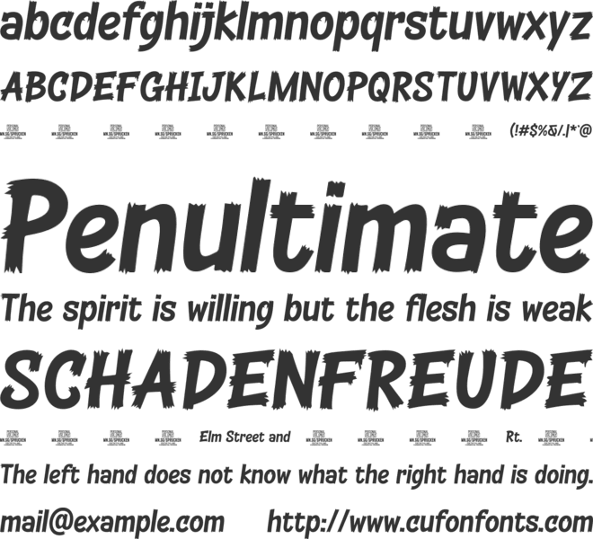 Sprucken PERSONAL USE font preview
