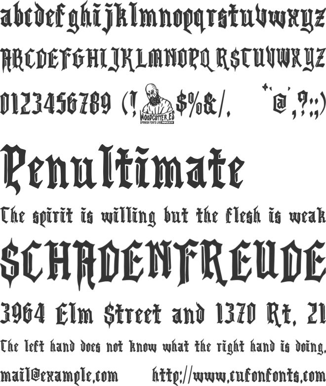 New Caledonia Gothic font preview