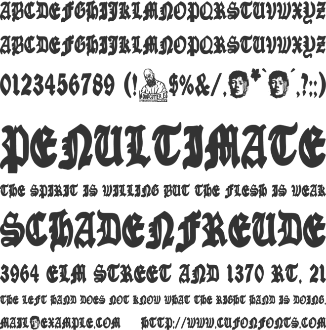 Young Austrian font preview