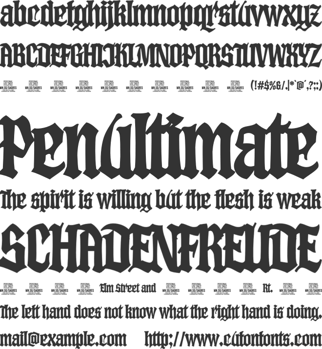 Sagres PERSONAL USE font preview