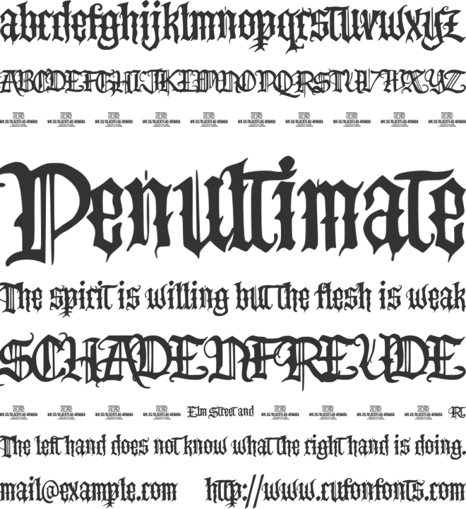 Blackflag Armada PERSONAL USE font preview