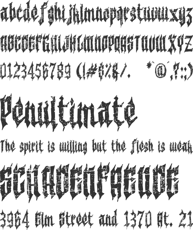 Trash Castle font preview