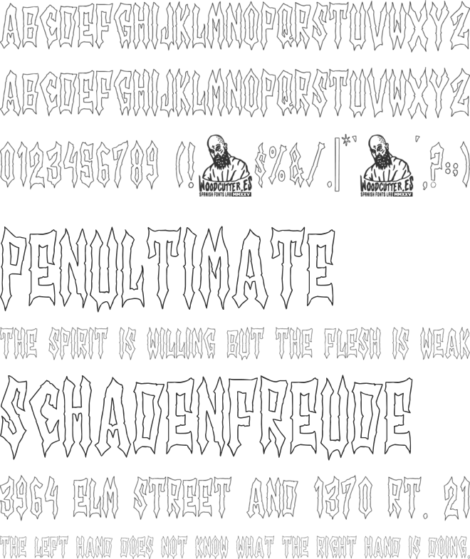 New Hard Times Club Outline font preview