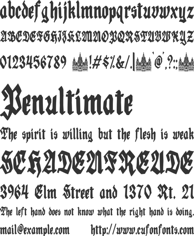 The Cathedral font preview