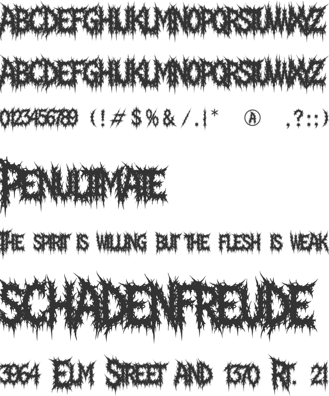 Savage Carnage font preview