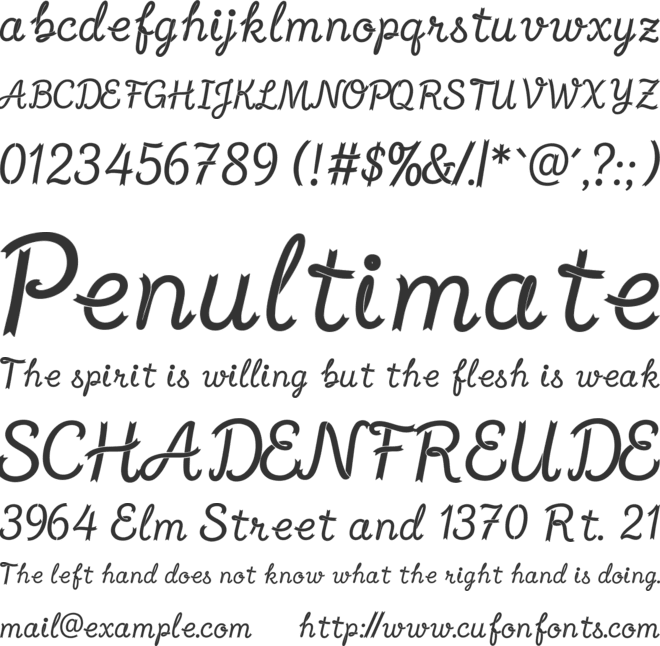 Vintela Atelier Personal Use font preview