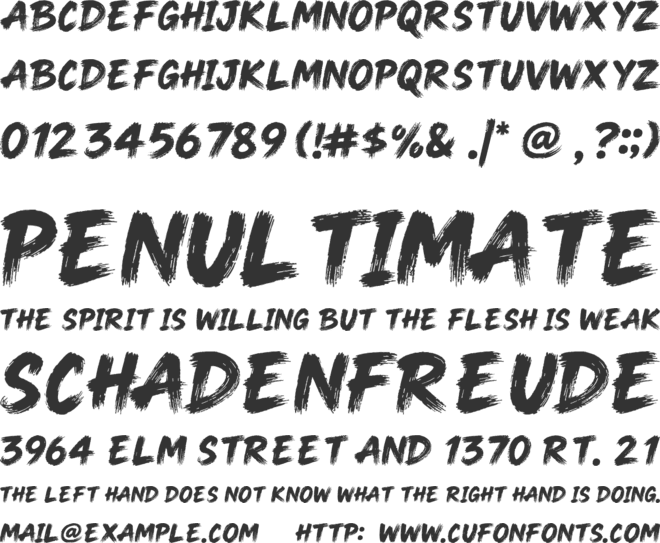 Shocked font preview