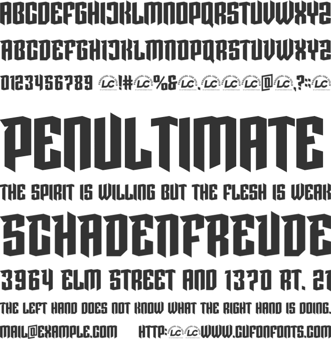 Hellcurt font preview