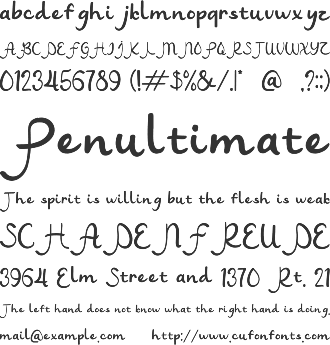 Arabica Menu font preview