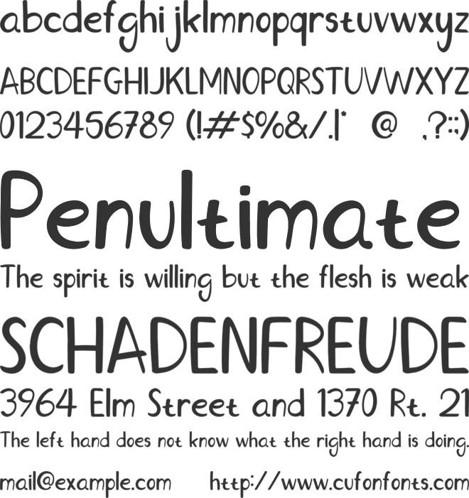 Drawing Kids font preview