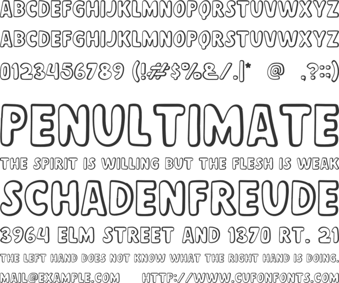 Drawing Jelek font preview