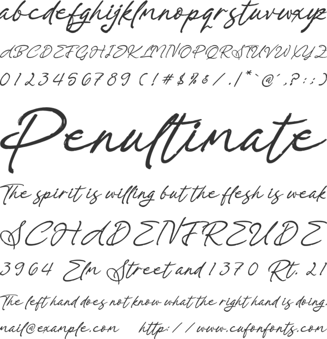 Prestige Snowfall font preview