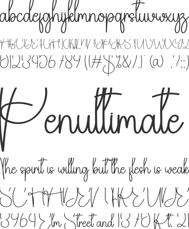 Adventure font preview