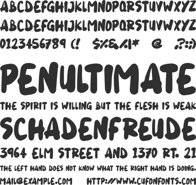 Blueberry font preview