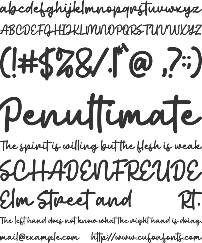 Gilbert Cuttons AT font preview