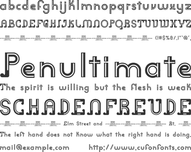 Inline Heritage PERSONAL USE font preview