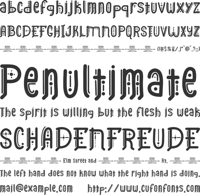 Aztec Line PERSONAL USE font preview