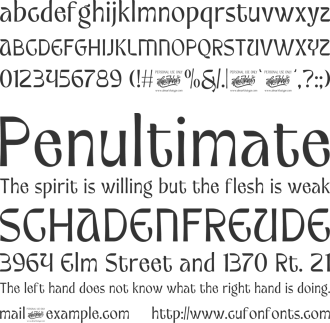 Veganza font preview