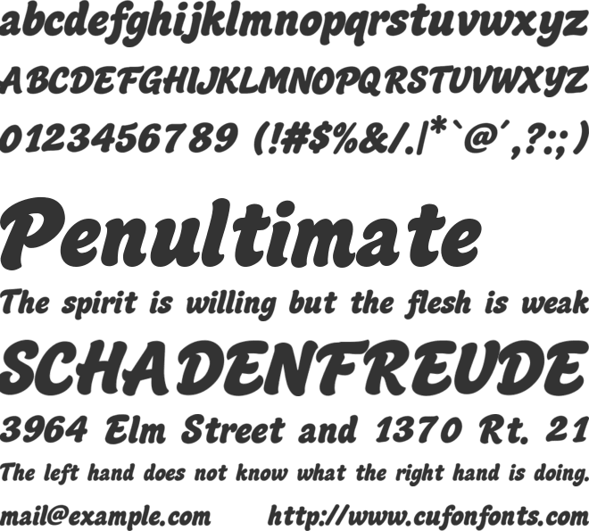 Pichella Personal Use Only font preview