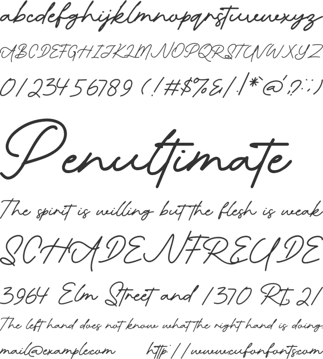 Romantic Diary font preview