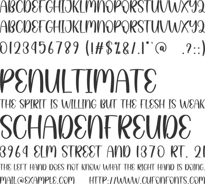 Love Family font preview
