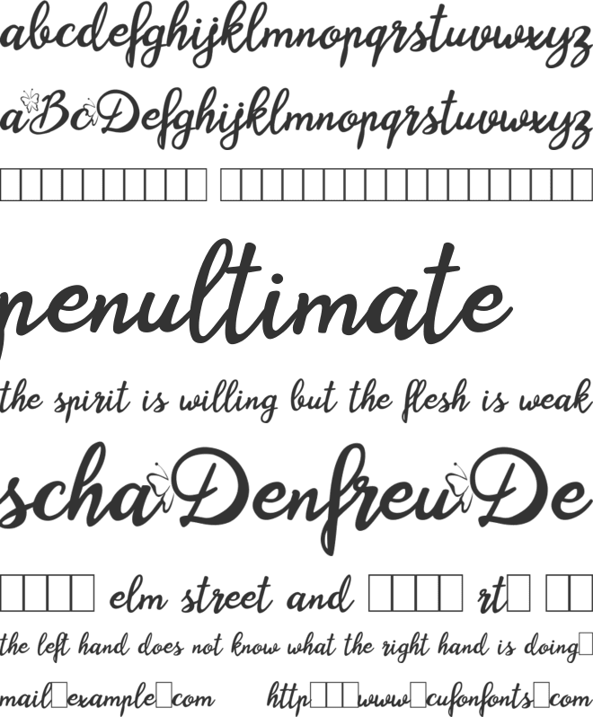 Blysher font preview