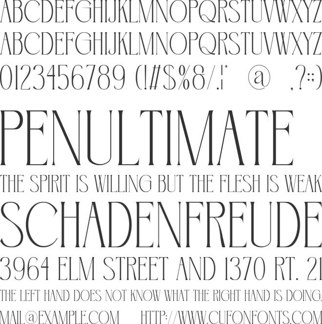 Aginers font preview