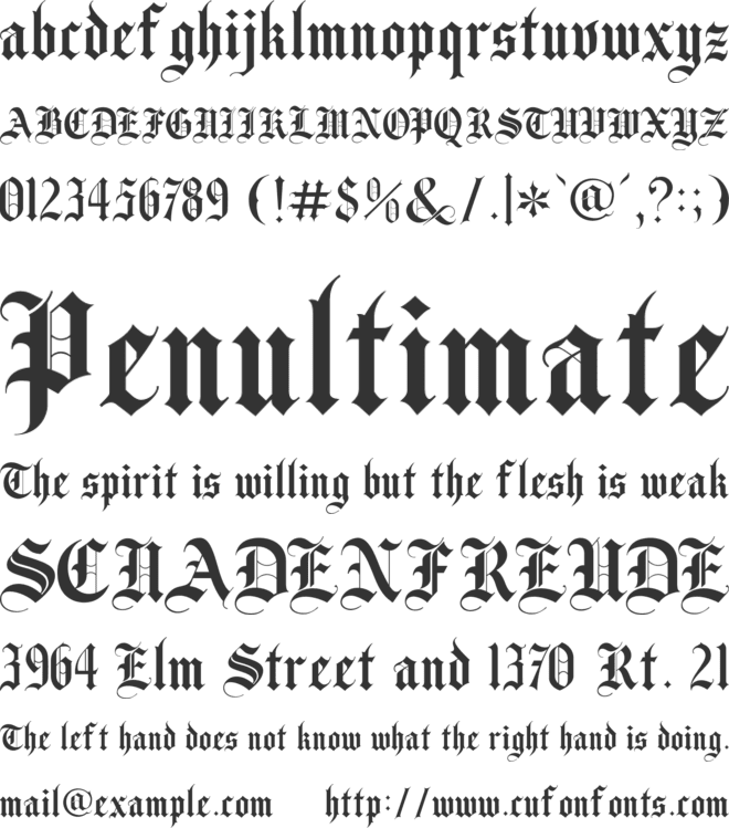 Thornville font preview