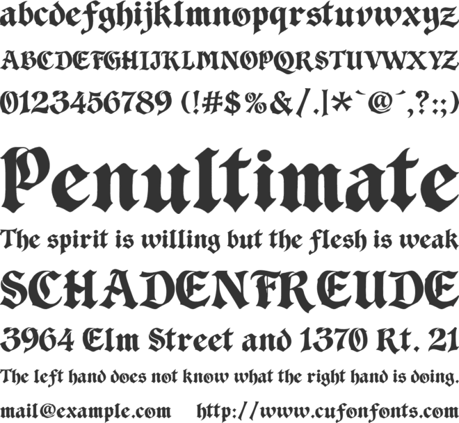 Crowveil font preview