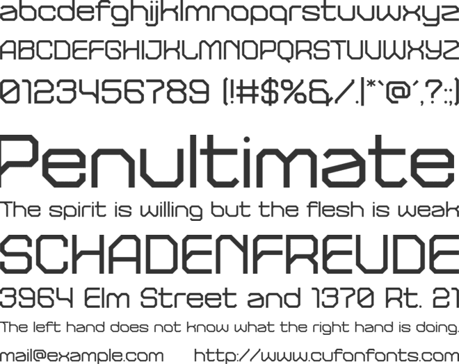 RADON font preview
