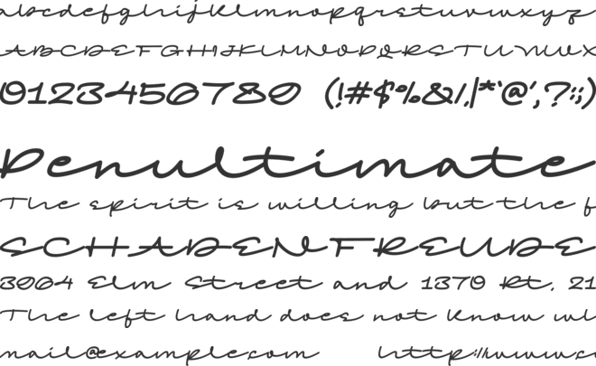 Kaflina Oblique font preview