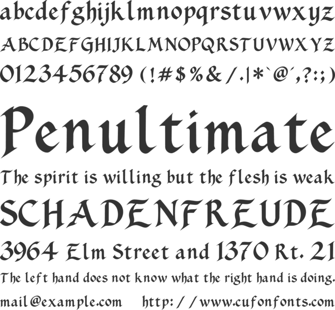 Evershore font preview