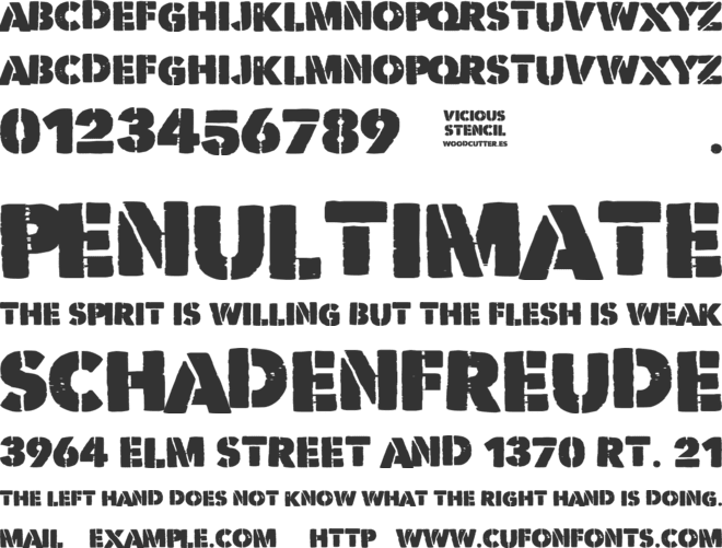 Vicious Stencil font preview