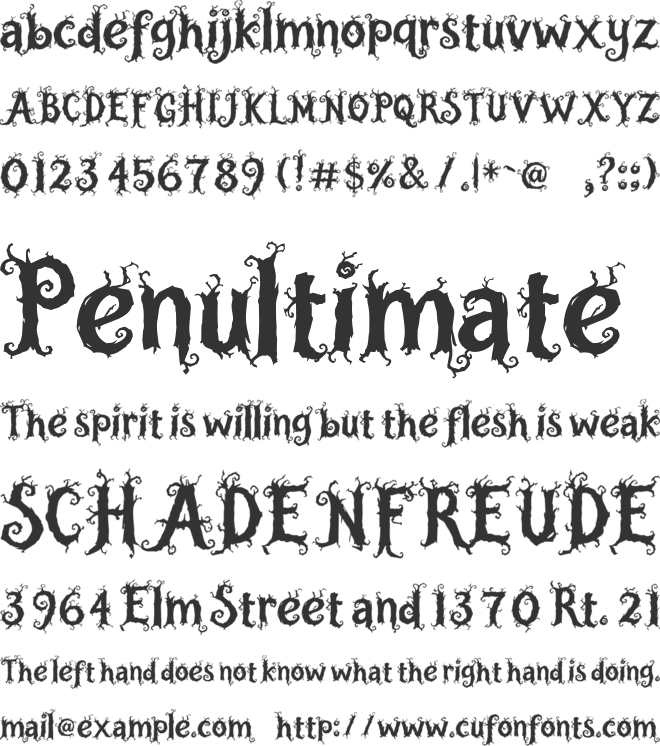 Hollowthorn font preview