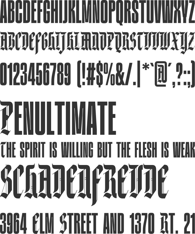Duckvard font preview
